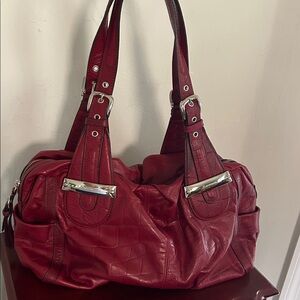 Luxurious Red Leather Shoulder Bag